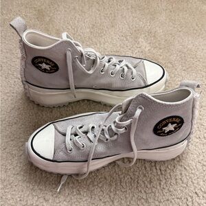 Converse Adult Platform High-Top Sneakers - Gray size 10